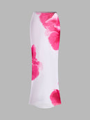 Conjunto de Biquíni e Saia Semitransparente Floral