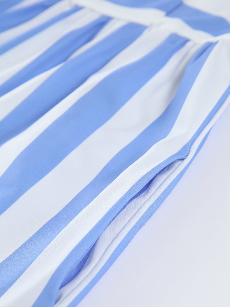 Vestido Longo Estampado com Bolsos nas Costas