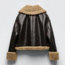 Jaqueta de Couro Forrada em Lã [PRONTA ENTREGA]