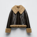 Jaqueta de Couro Forrada em Lã [PRONTA ENTREGA]