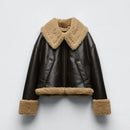 Jaqueta de Couro Forrada em Lã [PRONTA ENTREGA]